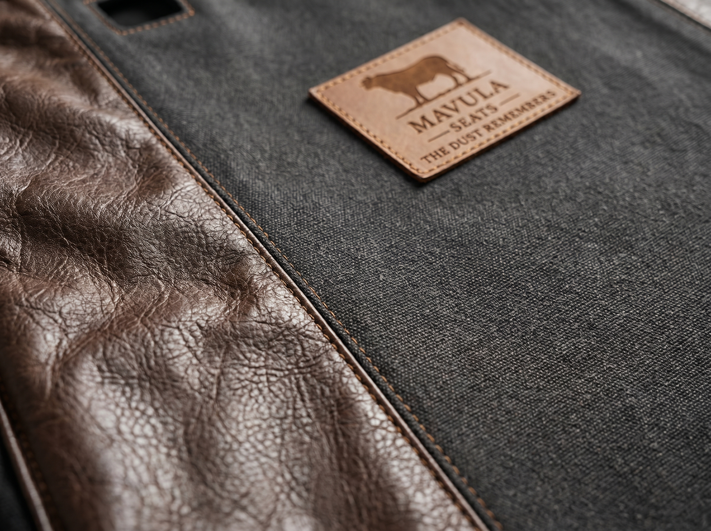 Charcoal Canvas - Dark Brown Leather