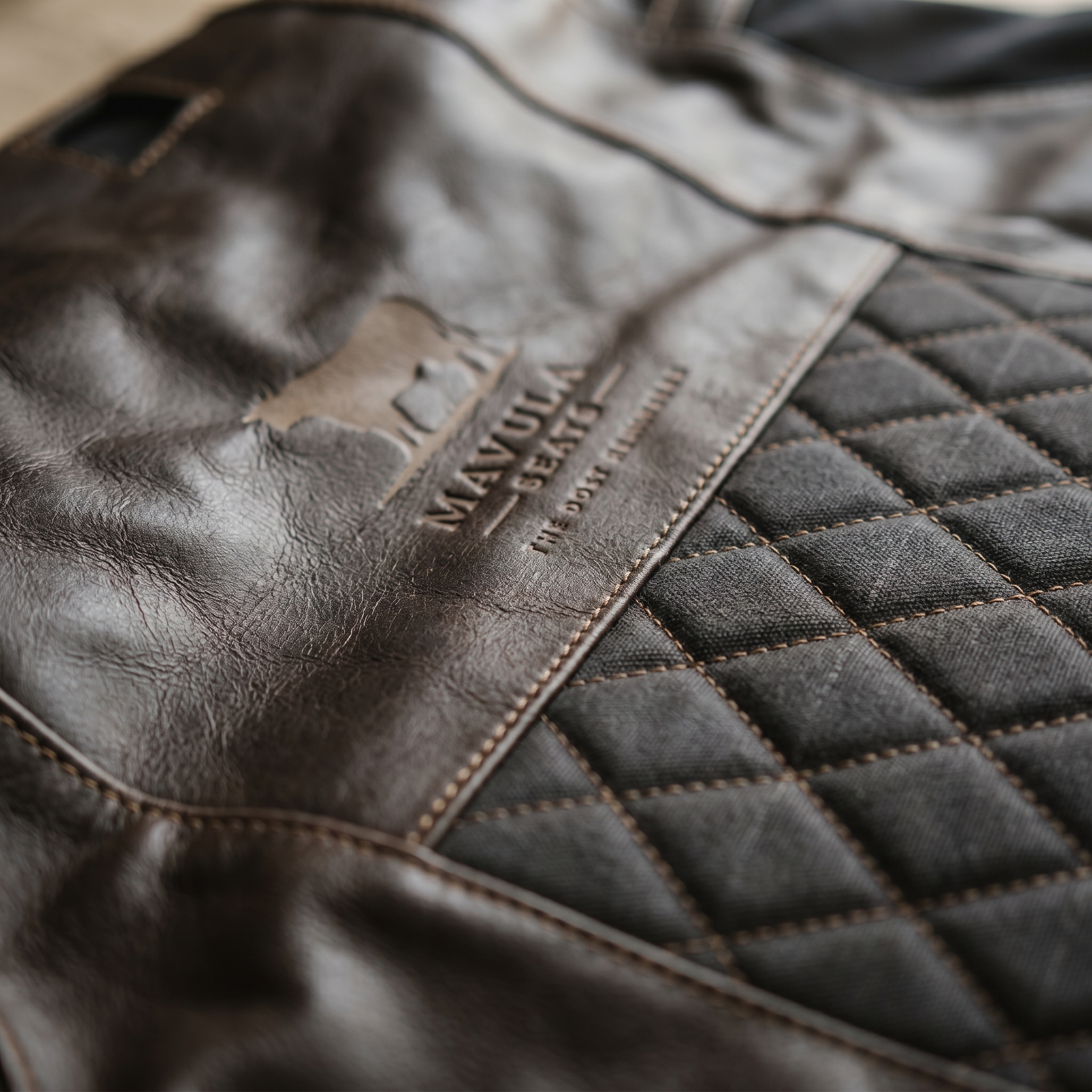 Charcoal Canvas - Dark Brown Leather