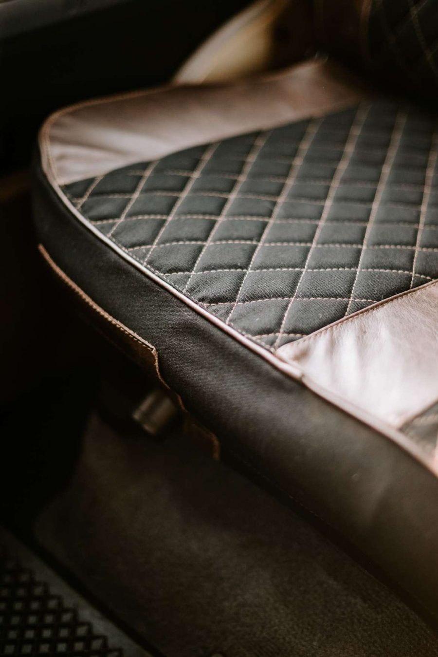 Charcoal Canvas - Dark Brown Leather